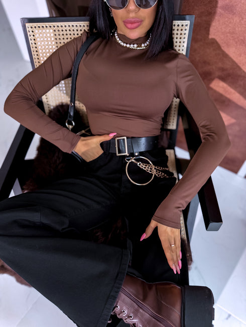 Классический боди с воротником "AMAZING" - CHOCO