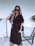 Dress "SOFT HOUR" + belt A19084 - CHOCO