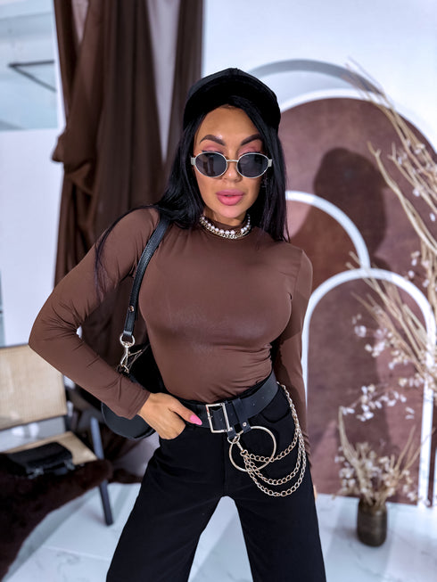 Классический боди с воротником "AMAZING" - CHOCO