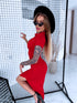 Elastic dress "BODY CONTOUR VD2101" - RED