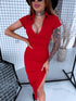 Elastic dress "BODY CONTOUR VD2101" - RED