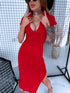 Elastic dress "BODY CONTOUR VD2101" - RED