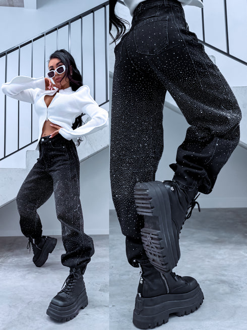 "SHIMMER VIBE" 8817 jeans - DARK GRAY PRE-ORDER