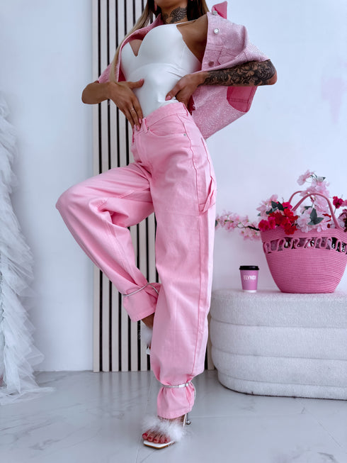 "Champagne Bubble A3470" džinsai - ŠVELNIAI ROŽINĖ