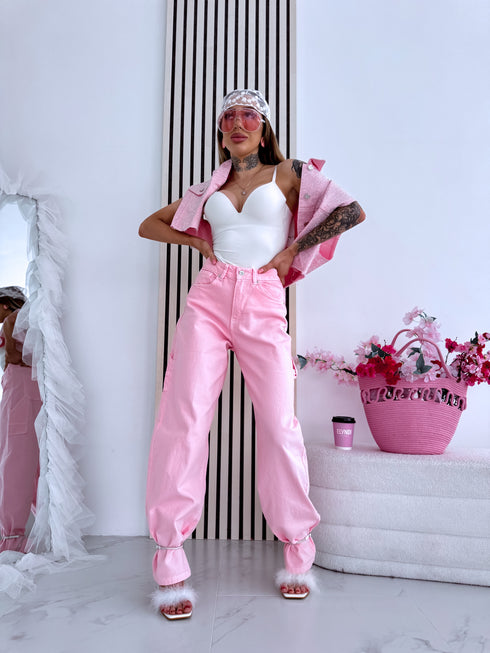 "Champagne Bubble A3470" džinsai - ŠVELNIAI ROŽINĖ