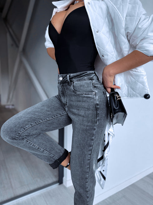 MOM FIT jeans "THROWBACK" HM329-2 - GRAY