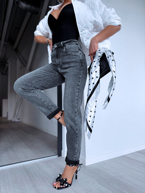 MOM FIT jeans "THROWBACK" HM329-2 - GRAY