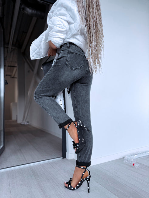 MOM FIT jeans "THROWBACK" HM329-2 - GRAY