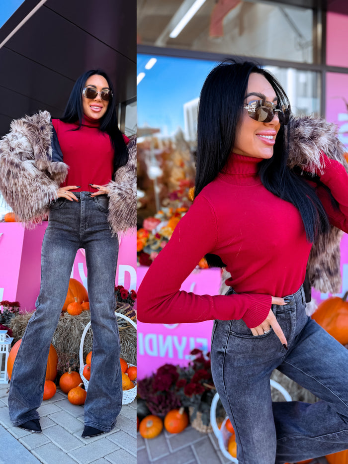 Classic turtleneck – BURGUNDY