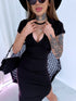 Elastic dress "BODY CONTOUR VD2101" - BLACK