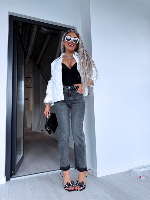MOM FIT jeans "THROWBACK" HM329-2 - GRAY