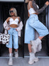 Bermudu šorti "RIVIERA DENIM" S8061-2 - GAIŠI ZILI
