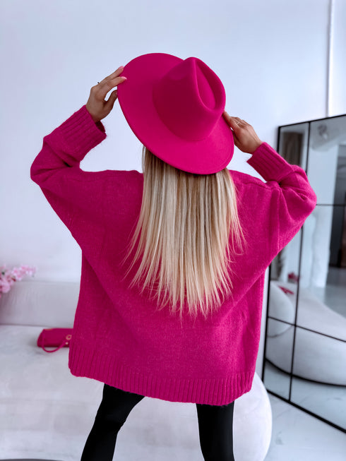 Šilta Mocha PL12571 megzta striukė - aviečių rožinė