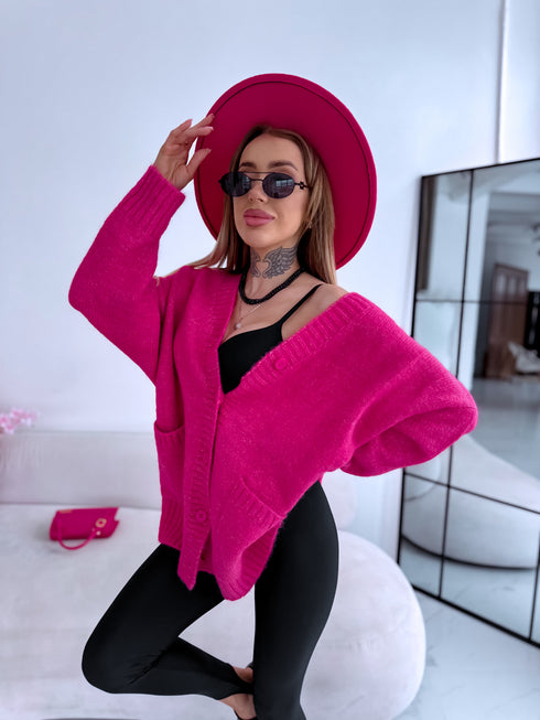 Šilta Mocha PL12571 megzta striukė - aviečių rožinė