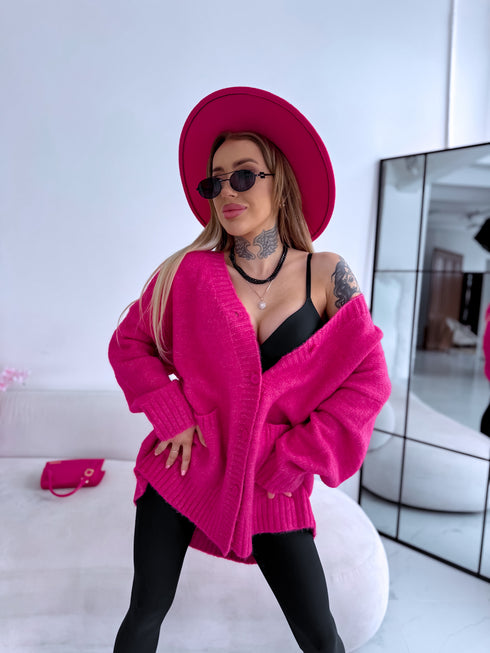 Šilta Mocha PL12571 megzta striukė - aviečių rožinė