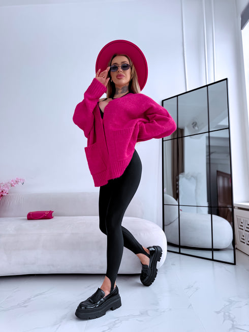 Šilta Mocha PL12571 megzta striukė - aviečių rožinė