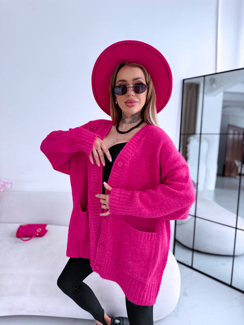 Šilta Mocha PL12571 megzta striukė - aviečių rožinė