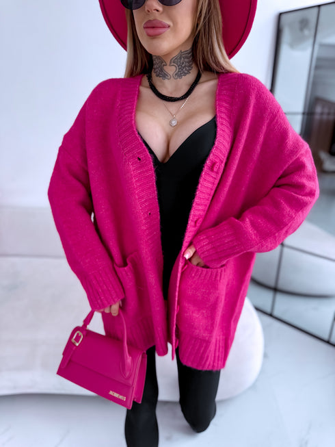 Šilta Mocha PL12571 megzta striukė - aviečių rožinė