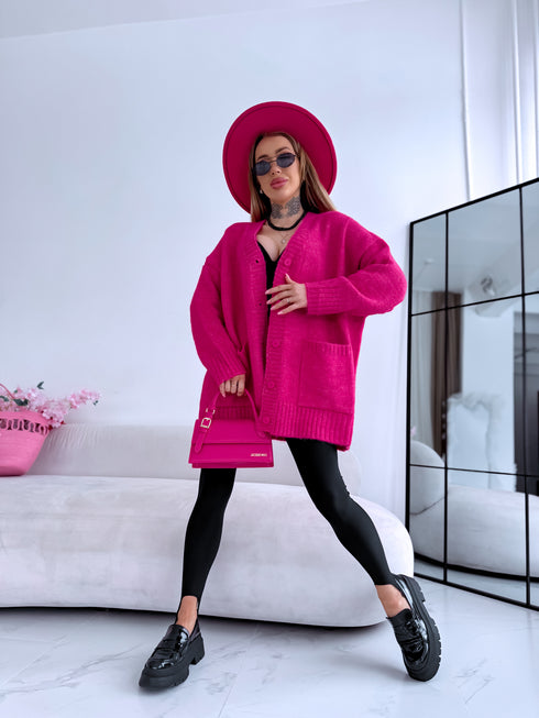 Šilta Mocha PL12571 megzta striukė - aviečių rožinė