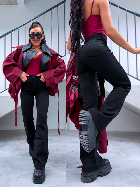 Džinsa bikses "SLAY THE STAGE T6267-7" - MELNAS