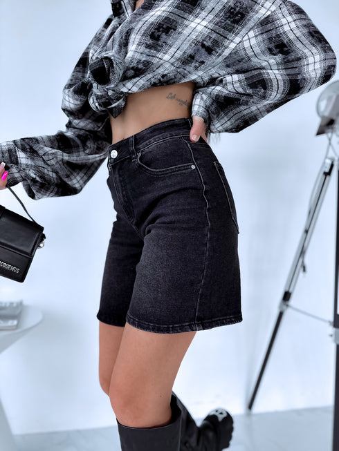 Džinsa šorti "CALENDO" 8735 - TUMŠI PELĒKI