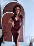 Elastic dress "BODY CONTOUR VD2101" - CHOCO
