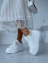 White sneakers with beige insert "FUZZY"