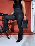 WIDE LEG pants HM6709 "BLACK LEATHER"