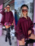 Cotton blouse "AVENUE" 10275 - BURGUNDY