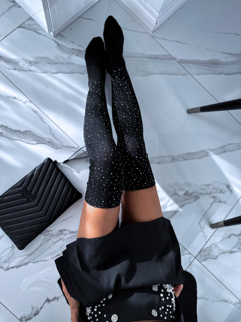 Long socks with crystals