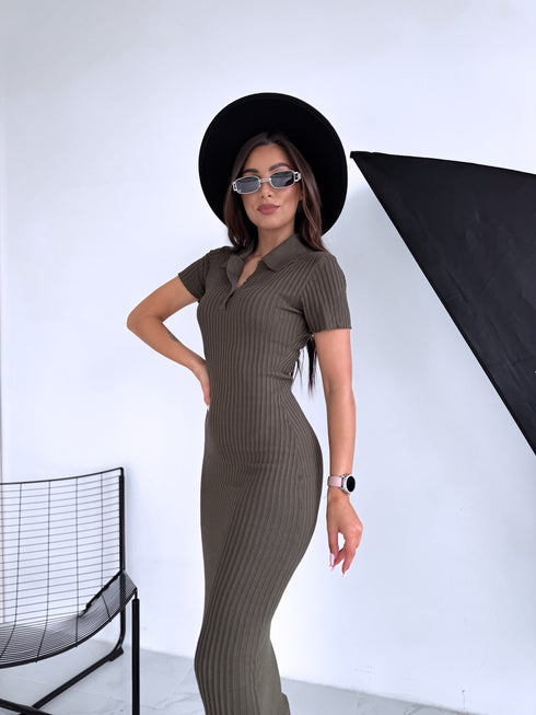 Elastīga kleita "SKINCARE VD1718" - HAKI