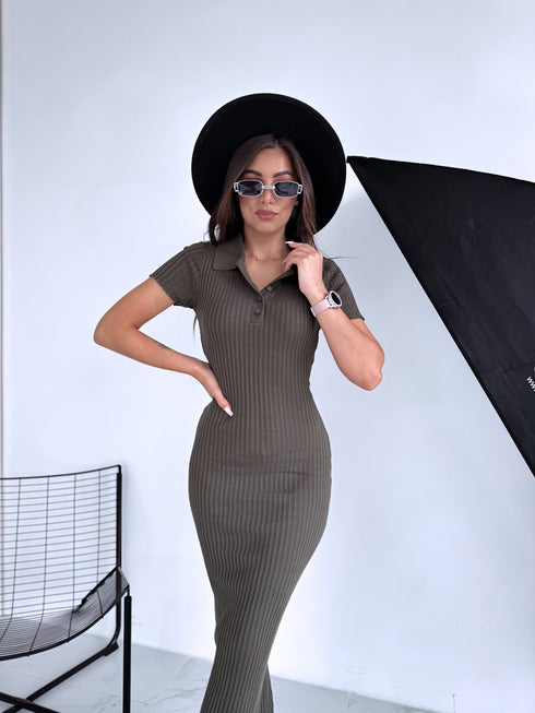 Elastīga kleita "SKINCARE VD1718" - HAKI