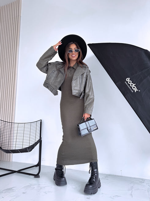 Elastīga kleita "SKINCARE VD1718" - HAKI