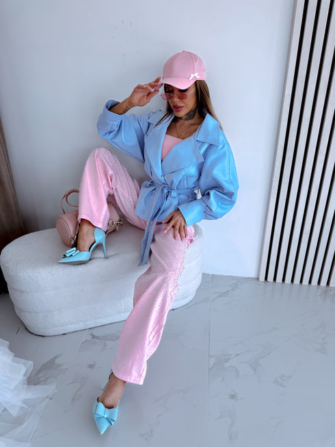 LUX odos imitacijos striukė "GUEST" PU83 - ŠVIESIAI MĖLYNA