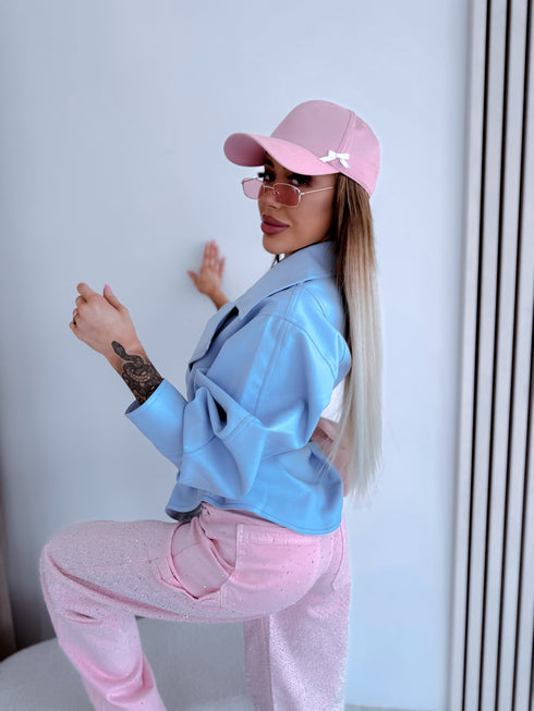 LUX odos imitacijos striukė "GUEST" PU83 - ŠVIESIAI MĖLYNA