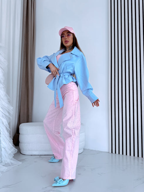 LUX odos imitacijos striukė "GUEST" PU83 - ŠVIESIAI MĖLYNA