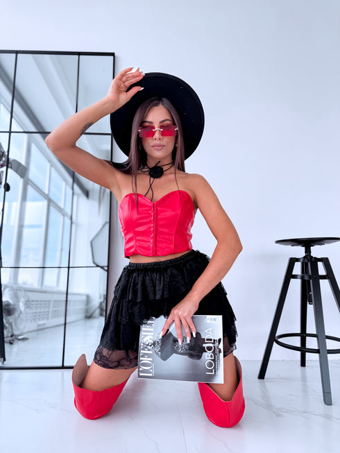 Lace skirt "ALONE" - BLACK