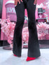 FLARED jeans pants "PURE BLACK" K817