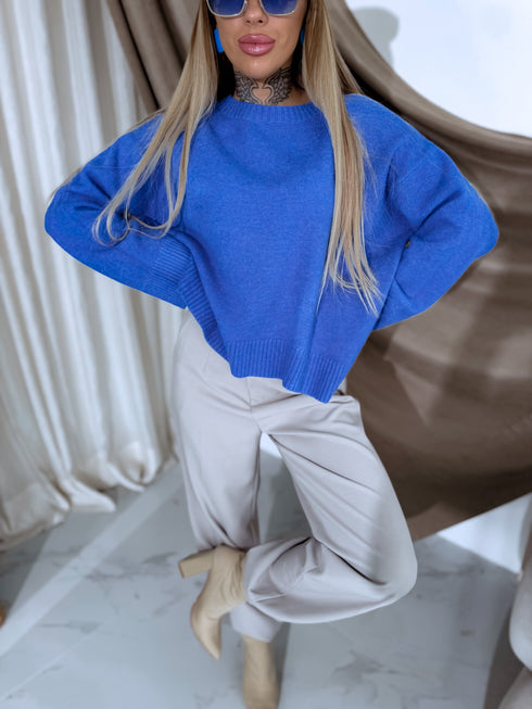 Knitted sweater "HURRICANE PL-4950" - blue