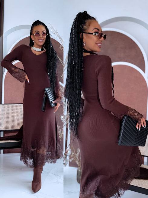 Fitted dress "EMBER FIRE 552" - CHOCO