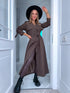 Thin autumn trench coat - chocolate brown