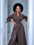 Thin autumn trench coat - chocolate brown
