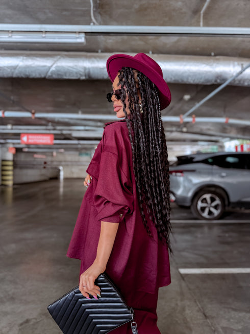 ELYNDI shirt "PLOMBIR V6012" - BORDEAUX