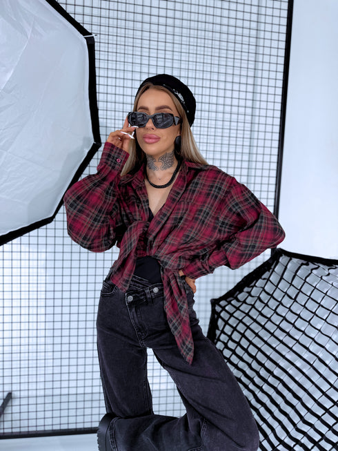 Rūtots krekls "CITY LIMITS H11813" - MELNS AR BORDO