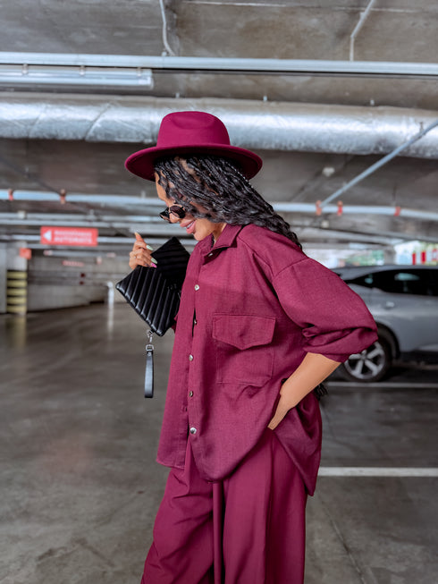 ELYNDI shirt "PLOMBIR V6012" - BORDEAUX