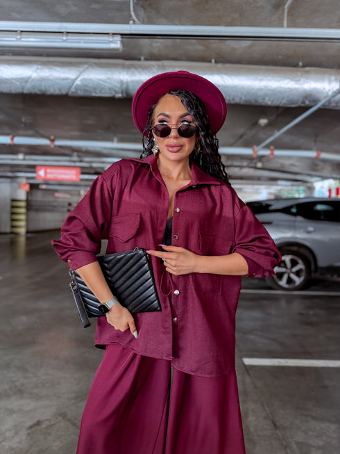 ELYNDI shirt "PLOMBIR V6012" - BORDEAUX