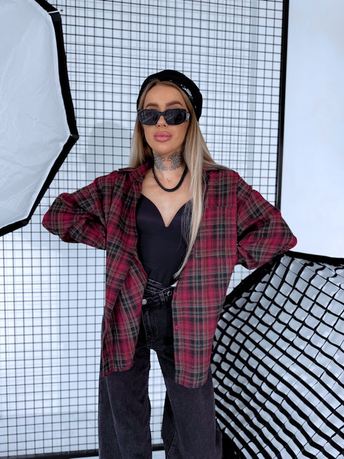 Rūtots krekls "CITY LIMITS H11813" - MELNS AR BORDO