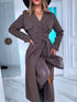 Thin autumn trench coat - chocolate brown
