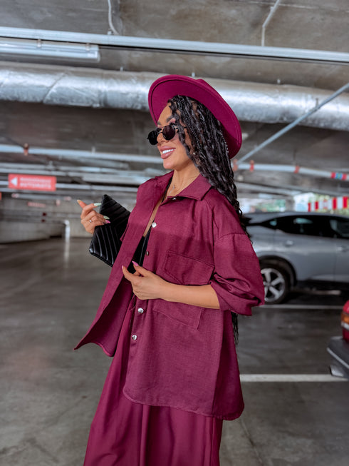 ELYNDI shirt "PLOMBIR V6012" - BORDEAUX