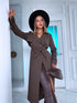 Thin autumn trench coat - chocolate brown